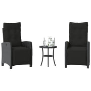 Set da Bistrò 3 pz con Cuscini Nero in Polyrattan 365249