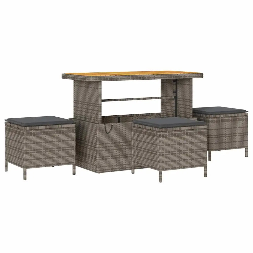 Set Divano da Giardino con cuscino 13 pcs Grigio polyrattan