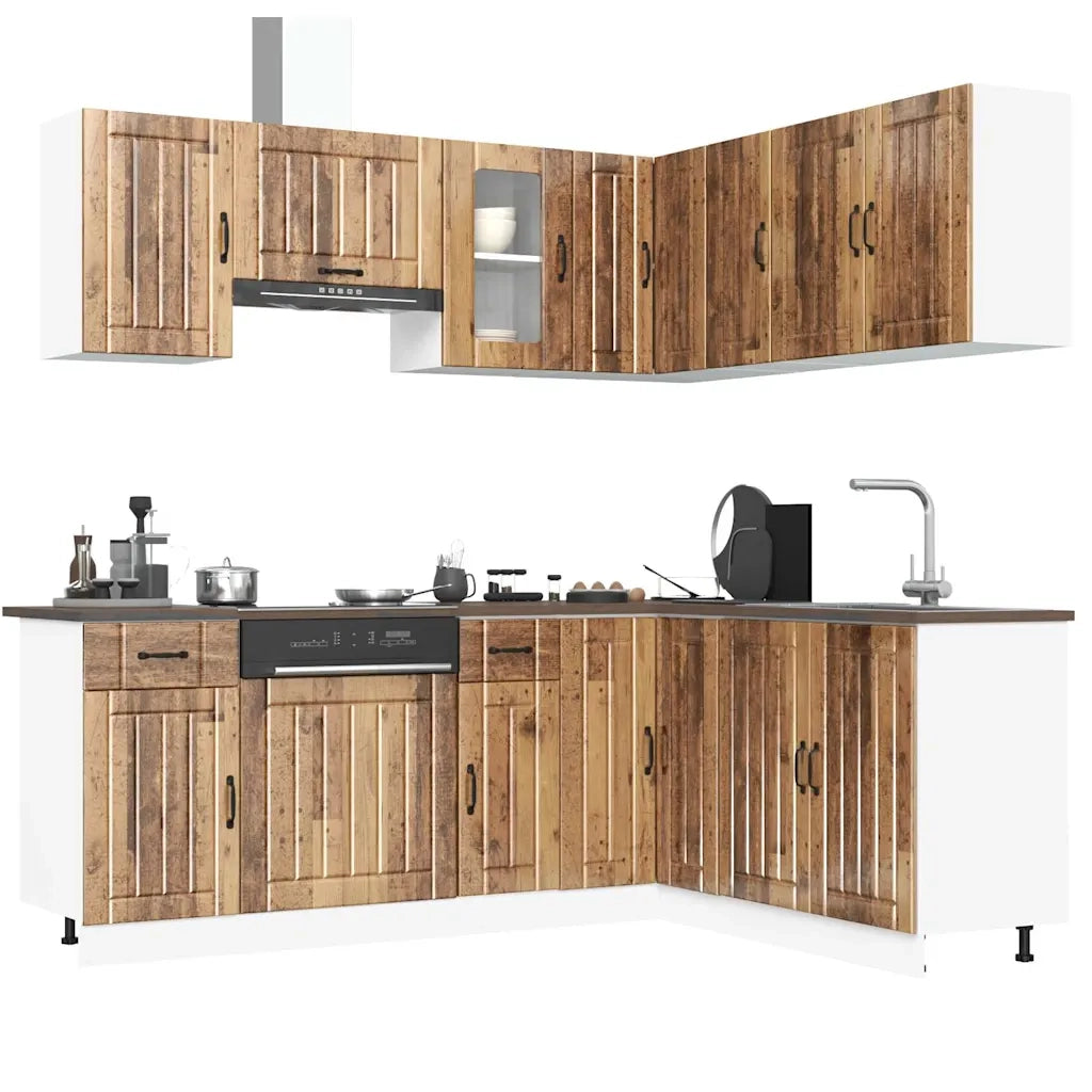Set Mobili da Cucina 11 pz Kalmar Legno Vecchio in Truciolato 3314949