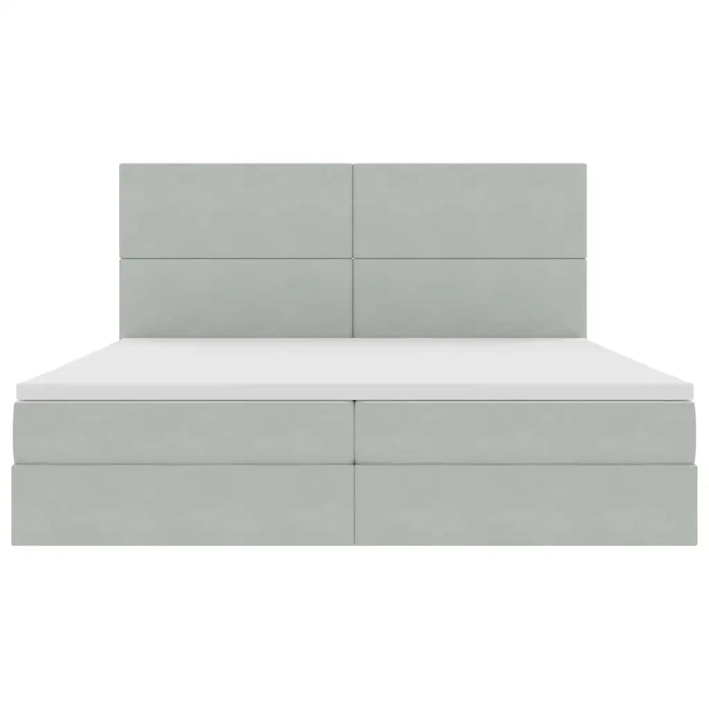 Letto con contenitore e materasso Grigio chiaro 200 x 200 cm 3371991