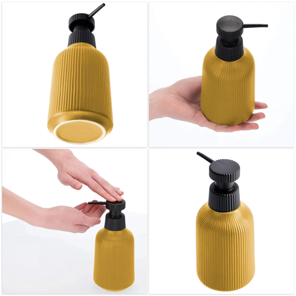 Set da bagno KADAX 2 in 1, accessori: dispenser di sapone, porta spazzolino.