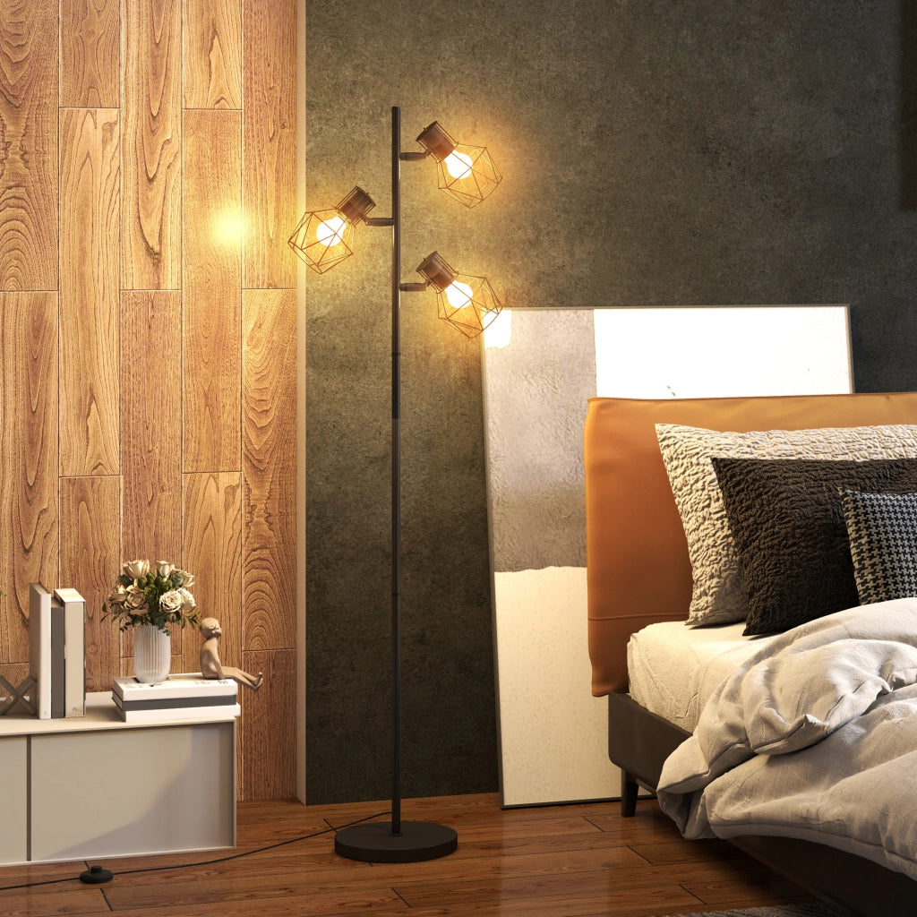 Lampada da terra a 3 luci ¨C Minimal ¨C nero 41x28x169 cm