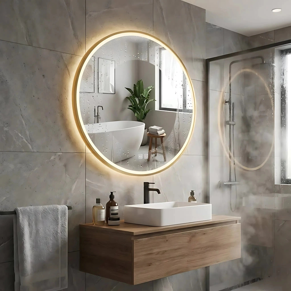 Specchio Led 70cm Mmj Brush Gold