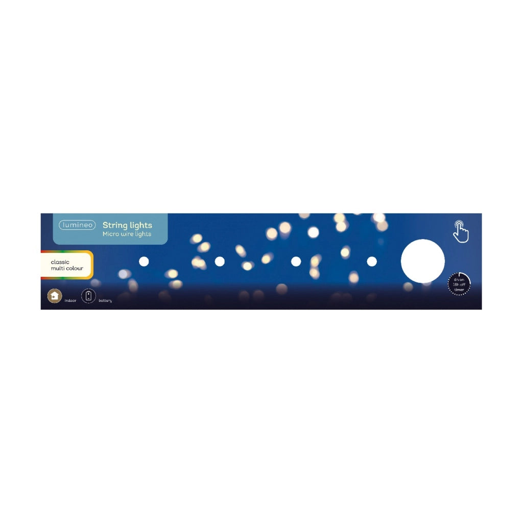 Micro Led luce fissa argento/m.color 495cm 100L a batteria