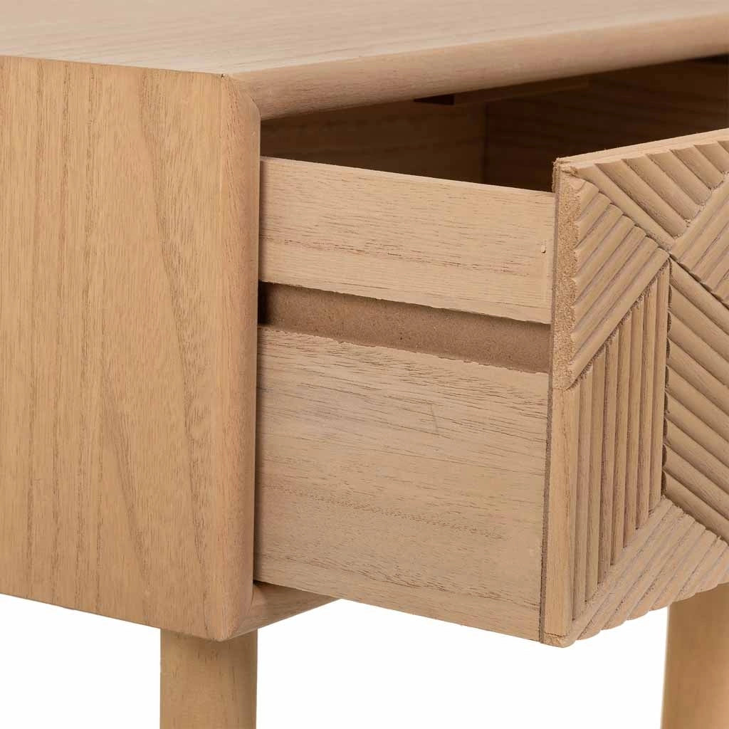 Comodino in legno con 1 cassetto marrone 41x33x60