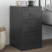 Comodino Nero 34,5x39x62 cm in Acciaio 841775