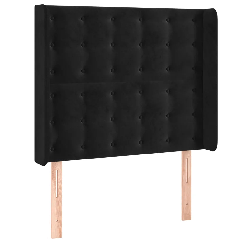 Testiera a LED-Testata con LED nero 93x16x118/128 cm in Velluto 400657