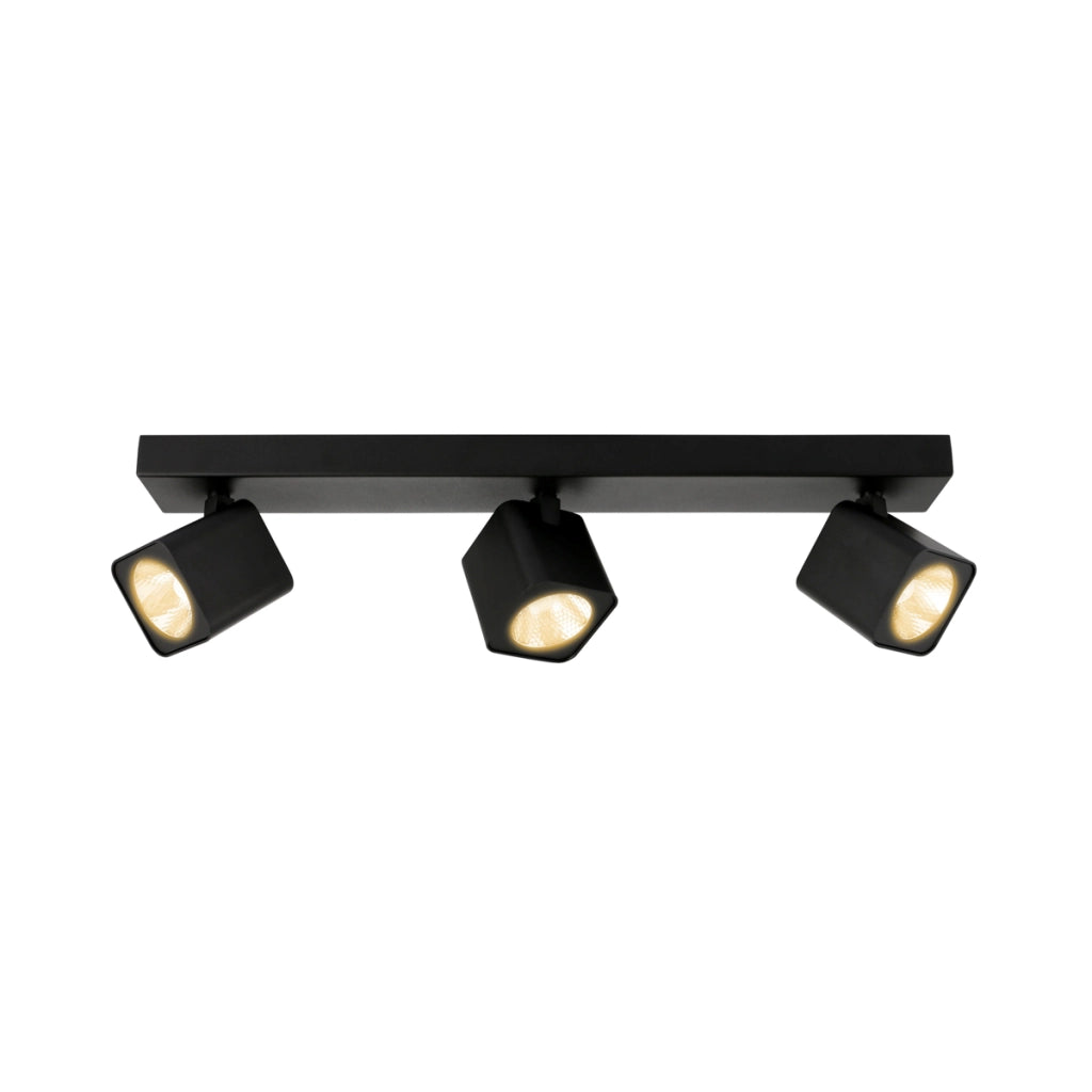 Faretto soffitto moderno 3 luci nero LED 15W Aveiro
