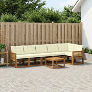 Set di divani da esterno con cuscino 7 pcs Naturale e Crema 3382002