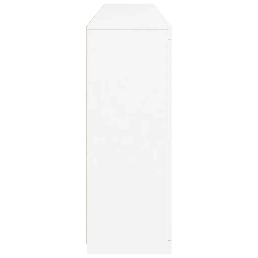 Credenza con Luci LED Bianca 202x37x100 cm