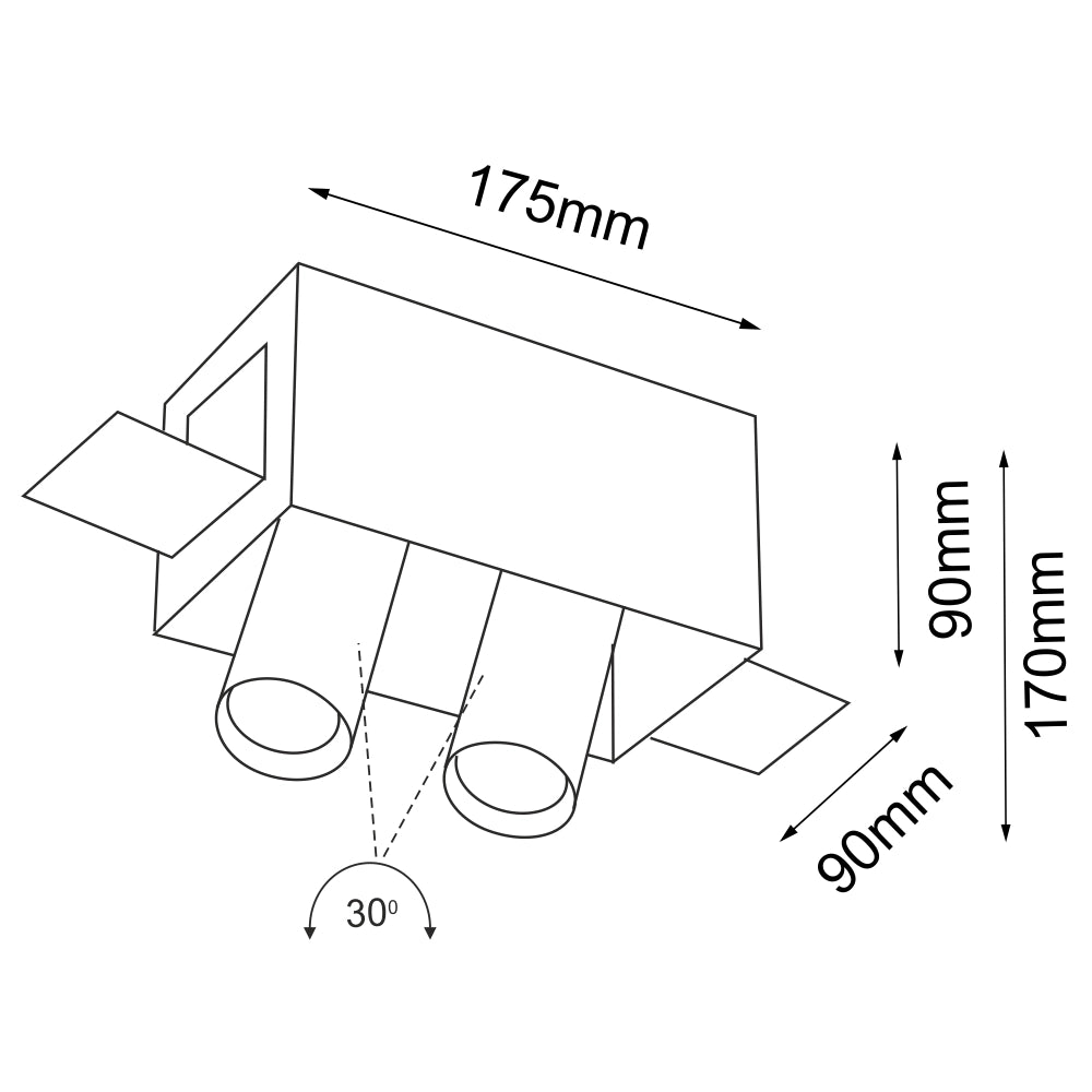 Faretto incasso rettangolare bianco orientabile 2xGU10 Shilo 7803