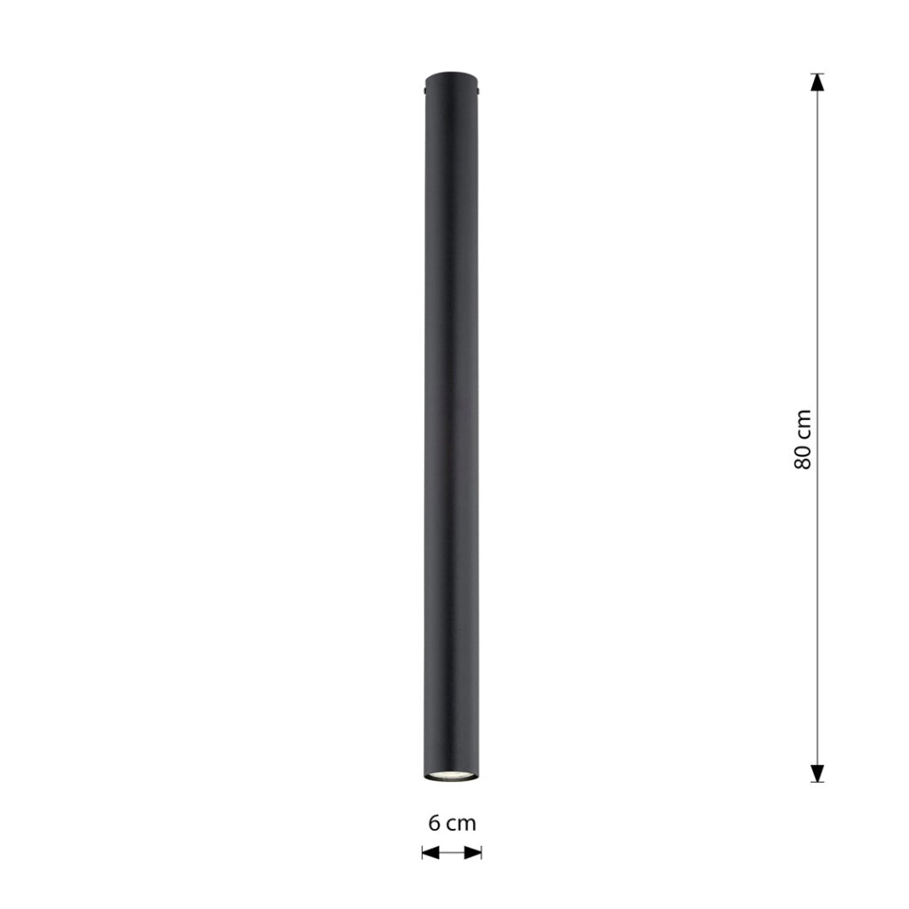 Faretto soffitto nero tondo 80cm GU10 8W Emibig TECNO