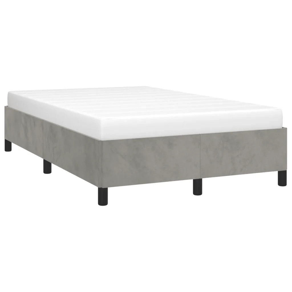 Letto matrimoniale | Letto per adulti | Giroletto senza Materasso Grigio Chiaro 120x200 cm Velluto