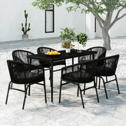 Set Mobili da Pranzo per Giardino 7 pz Nero 3099242