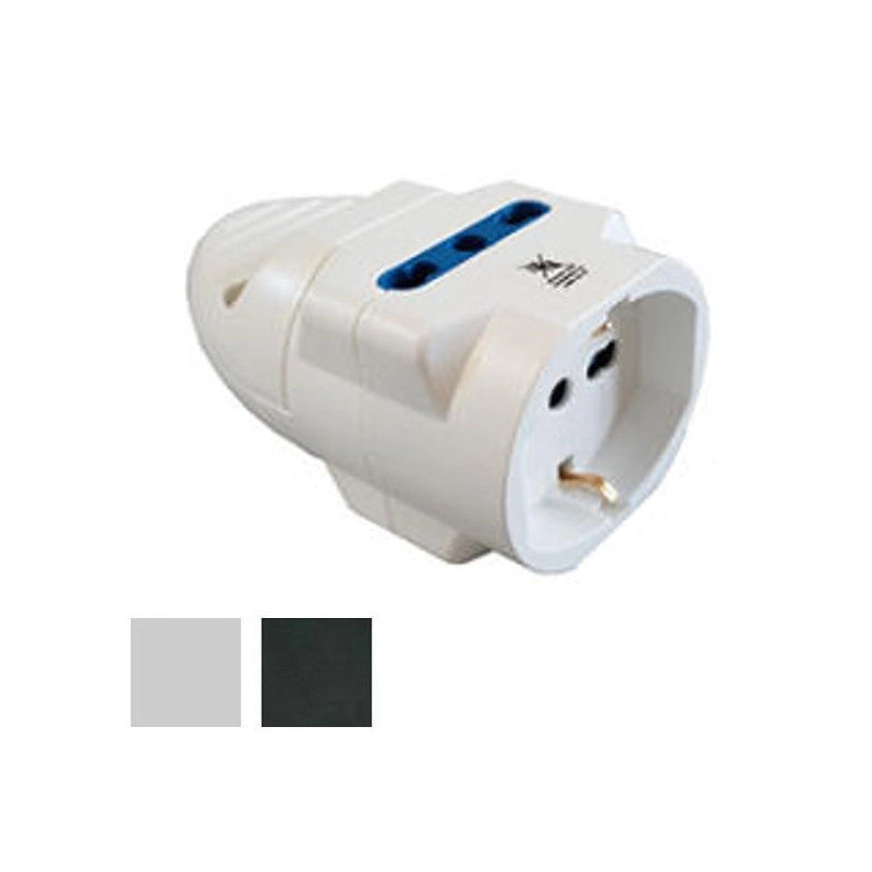Presa Tripla Volante 2X2Pt 1Xsk Bianco