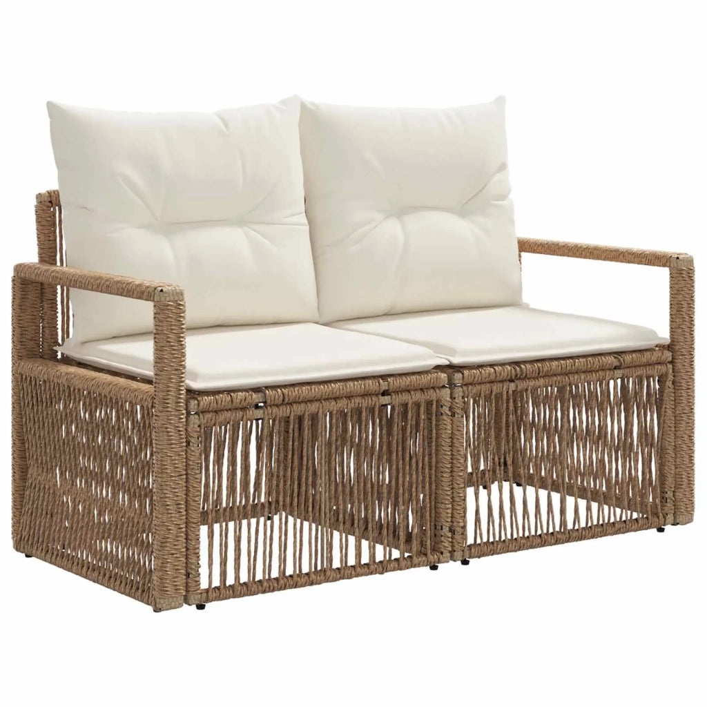 Set Divano da Giardino 4 pz Beige polyrattan 3435636