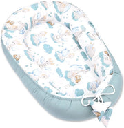Culla a forma di cocoon per neonati 90 x 50 cm - Cuscino per neonati con copertura di cotone, drago blu