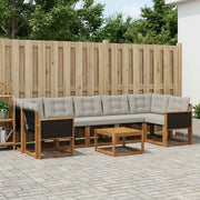 Set di divani da esterno 8 pcs Naturale e Grigio Chiaro 3381831