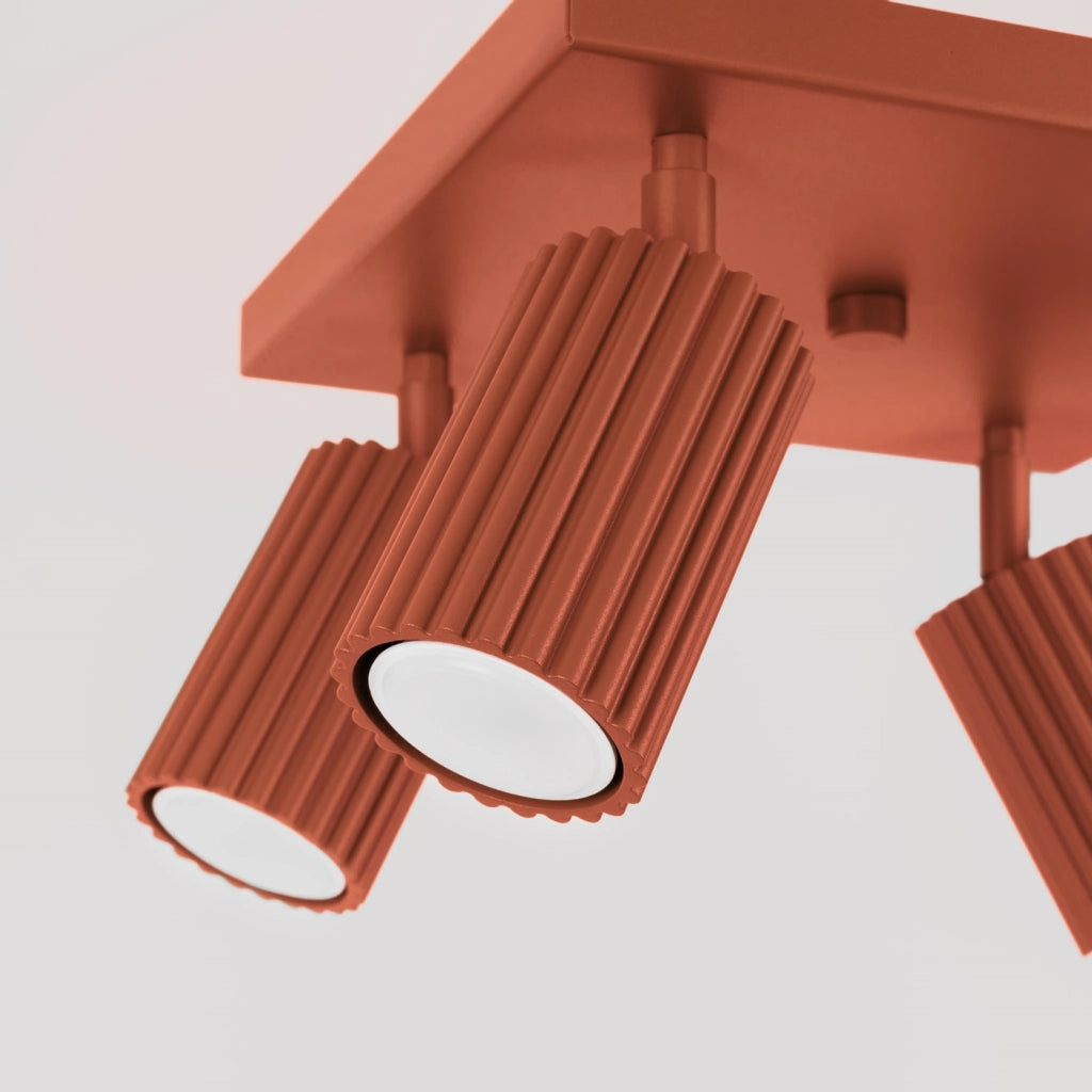 Lampada da soffitto KARBON 4 rosso ocra