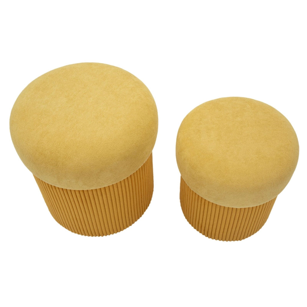 Pouf VKH722, Giallo, MDF, 44x42x42 cm