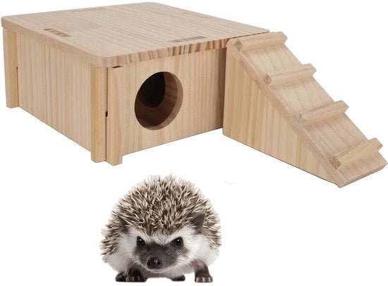 Casa per Hamster in Legno con Trappola - Rifugio per Hamster - Tunnelli Multifunzionali - Rifugio Naturale in Legno - Casa per Animali - Materiali di Alta Qualità