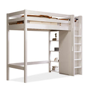 LETTO A CASTELLO CON ARMADIO E 6 RIPIANI 90x200 cm BIANCO