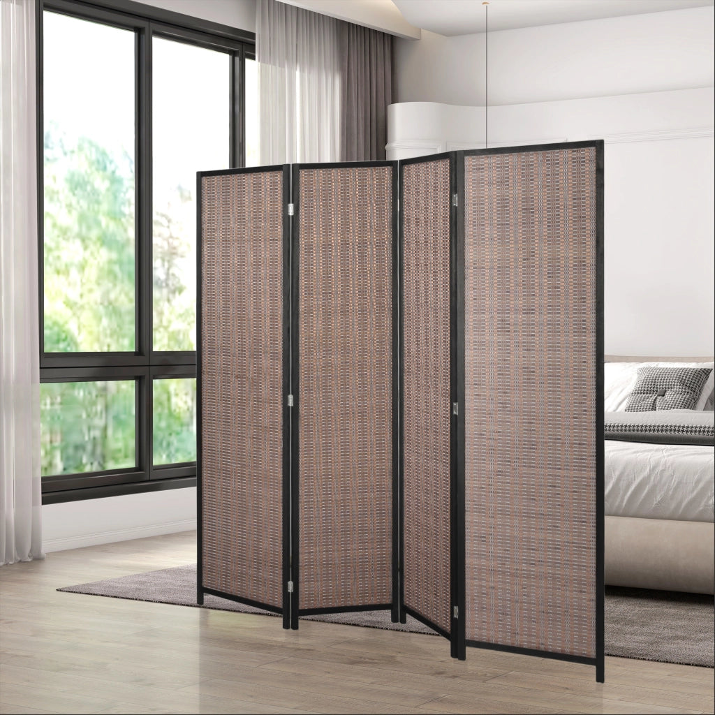 Paravento in legno ¨C Minimal ¨C 4 pannelli 180x180 cm marrone