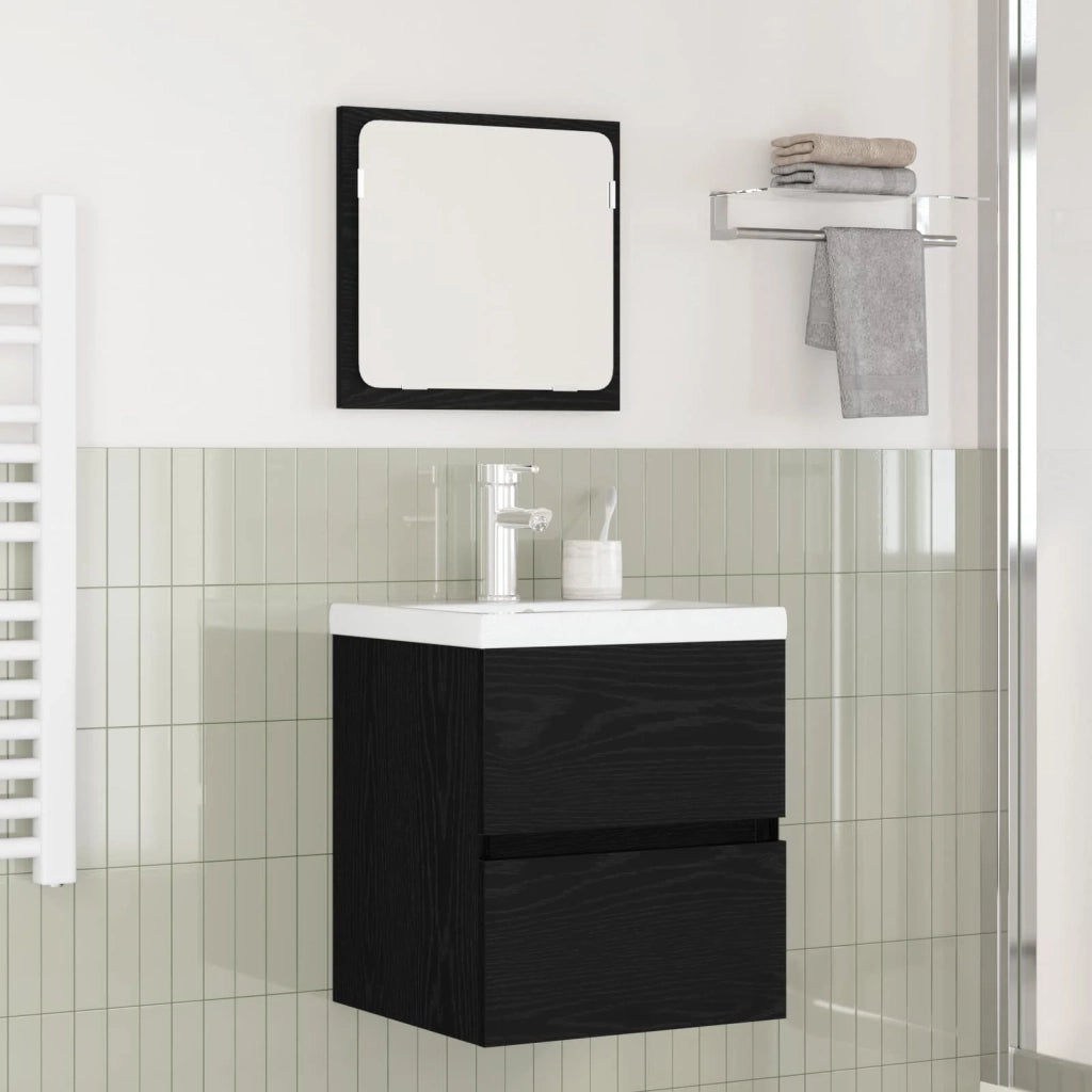 Set di mobili per il bagno 2 pcs Rovere Nero e Bianco