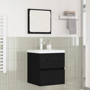 Set di mobili per il bagno 2 pcs Rovere Nero e Bianco