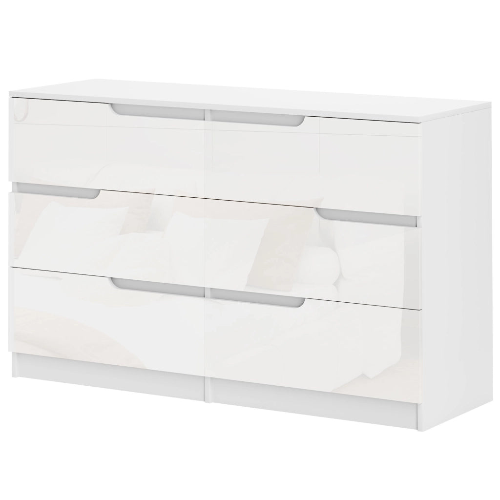 Cassettiera 6 Cassetti ¨C Xylo ¨C Bianco Moderno 120x40x75 cm