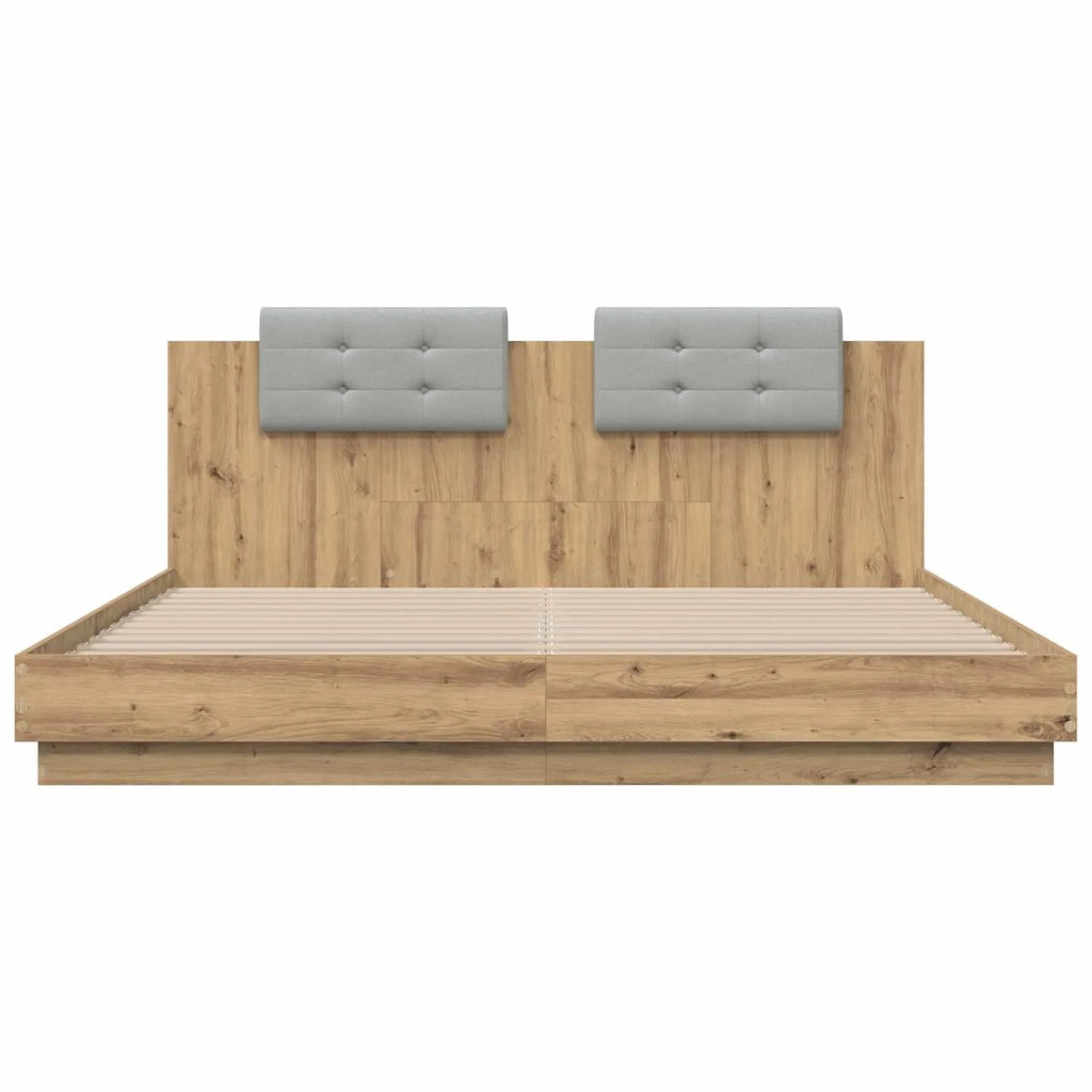 Struttura letto con testata-Giroletto Rovere artigianale 180 x 200 cm