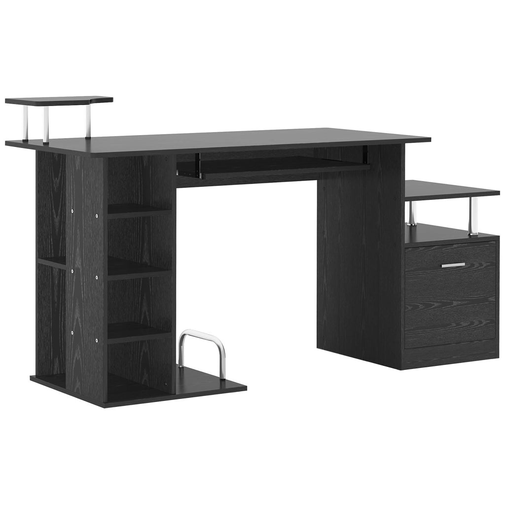 Scrivania con 6 cassetti e ripiani ¨C Minimal ¨C 152x60x88 cm nero