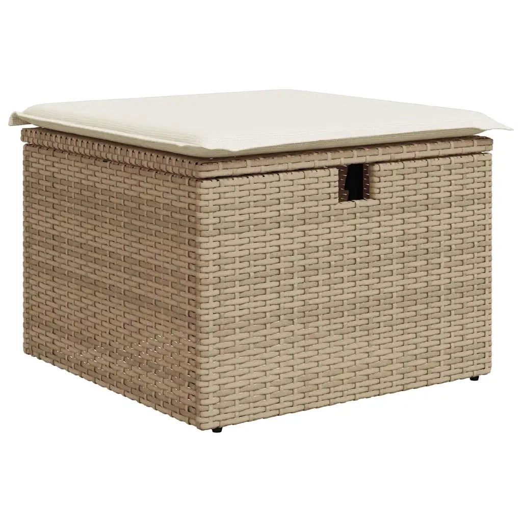 Set Divani da Giardino 7 pz con Cuscini Beige in Polyrattan 3325594