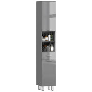Mobile Bagno con Ripiani e Cassetto Regolabile ¨C Zephmum ¨C Grigio 40x30x60 cm