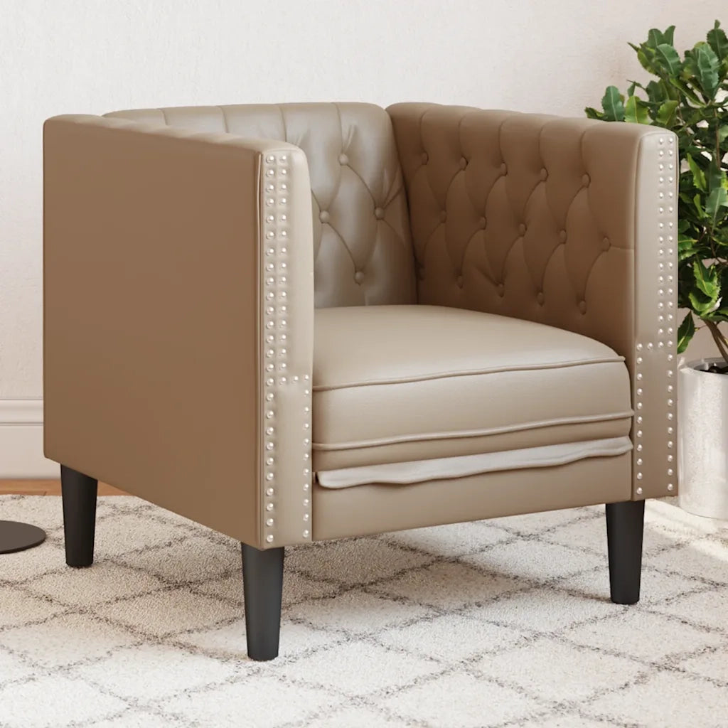 Poltrona Chesterfield Cappuccino in Similpelle 372657