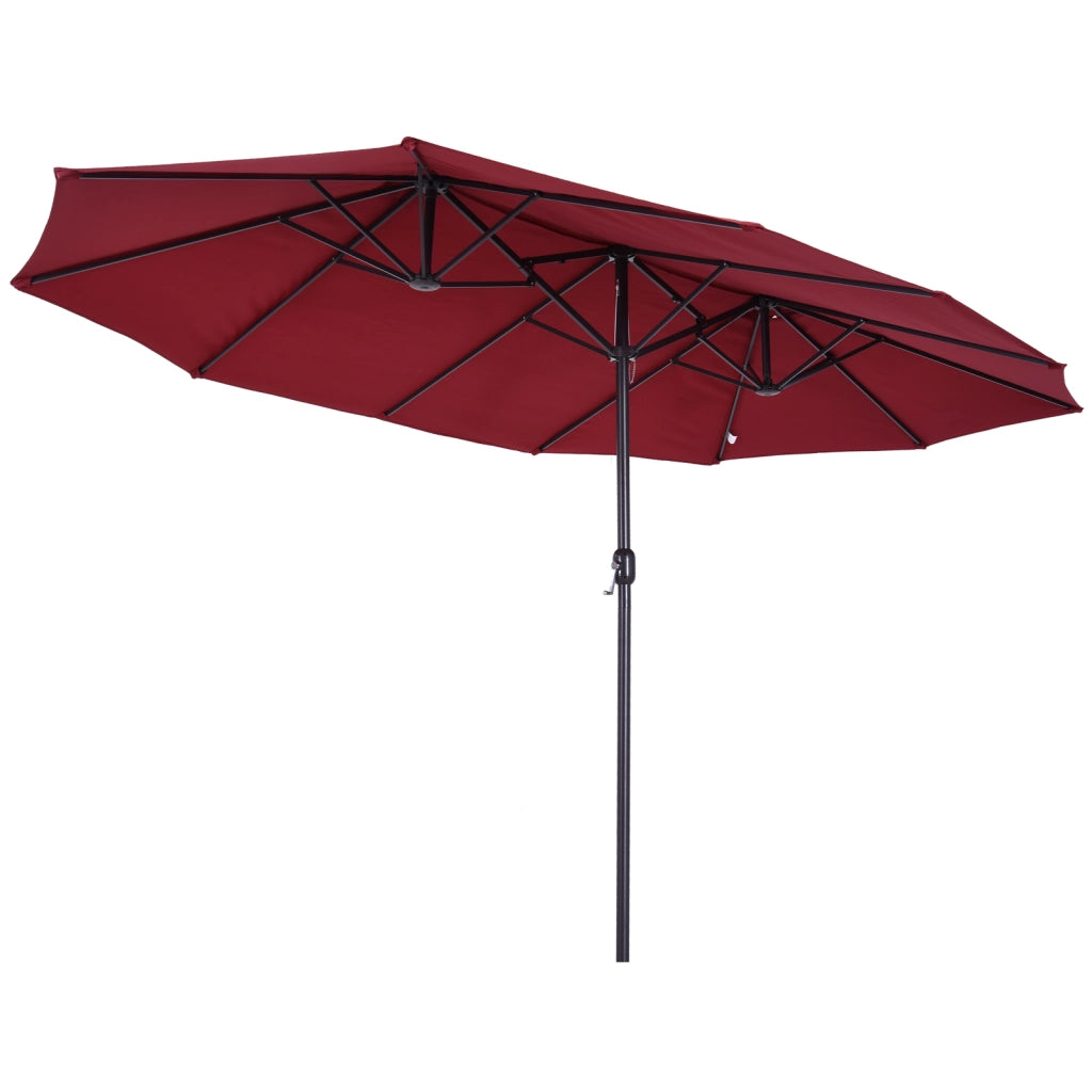 Ombrellone Doppio per Giardino ¨C zephmum ¨C Rosso Vino 455x265x238 cm