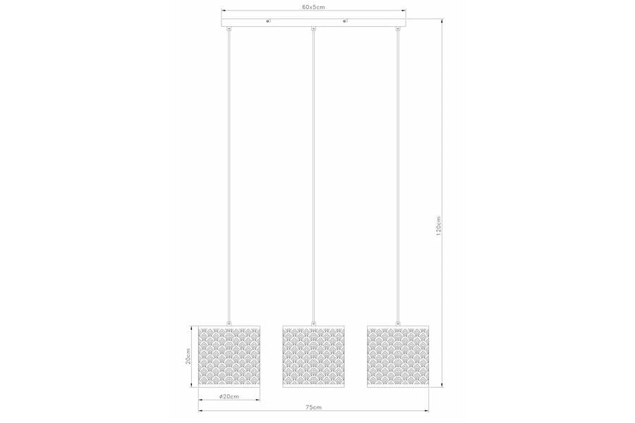 Lampada a sospensione Reality Tuluza nera 3xE27 105cm