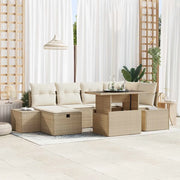 Set Divano da Giardino 7 pcs Beige polyrattan