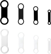 Etichette per cani 8 pezzi - Cinture di scambio in silicone - Duraturo - Vari dimensioni S/M/L/XL - Adatti per collari - Nero/Bianco - Etichette per cani