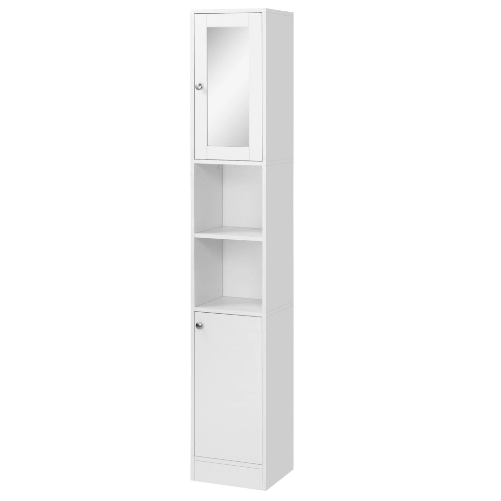Colonna Bagno con Specchio e Ripiani ¨C Minimal ¨C Bianco 30x28x180 cm