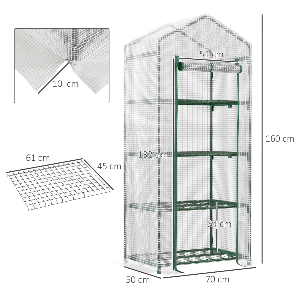 Serra da Giardino con 4 Ripiani ¨C Minimal ¨C 70x50x160 cm Bianco