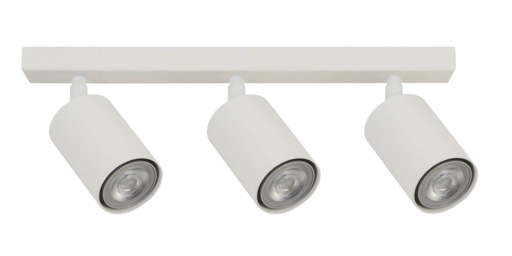Plafoniera moderna bianca a barra 3 spot GU10 Zoom Sigma
