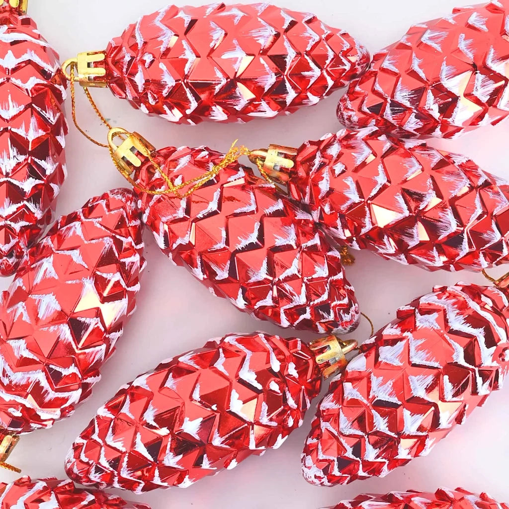 Palla di pino di Natale 40 pcs Rosso Plastica 42018895