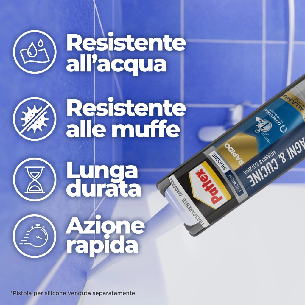 Silicone Trasparente Pattex Bagni & Cucine 300 ml
