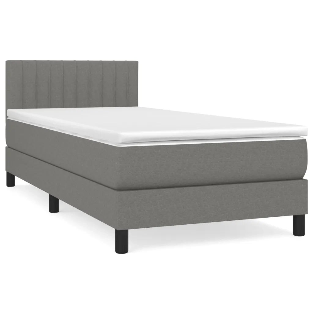 Giroletto a Molle con Materasso Grigio Scuro 90x190 cm Tessuto 3140178