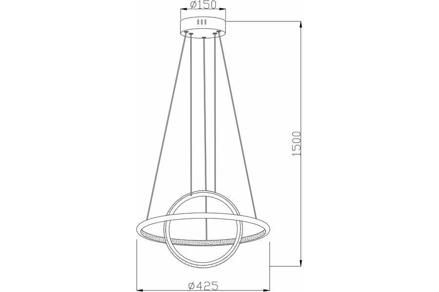 Lampada a sospensione moderna nera Gravity LED 36W Reality