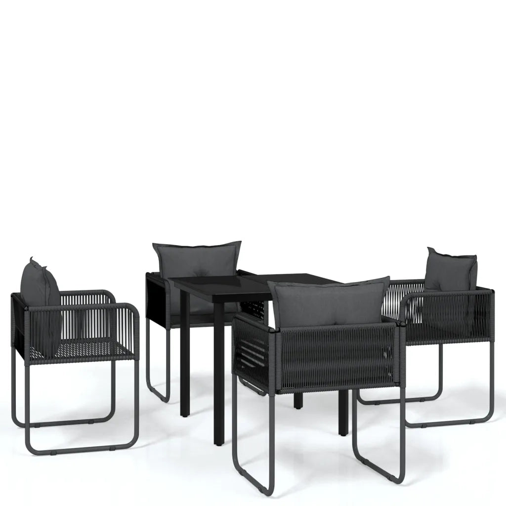 Set da Pranzo da Giardino 5 pz Nero 3099078