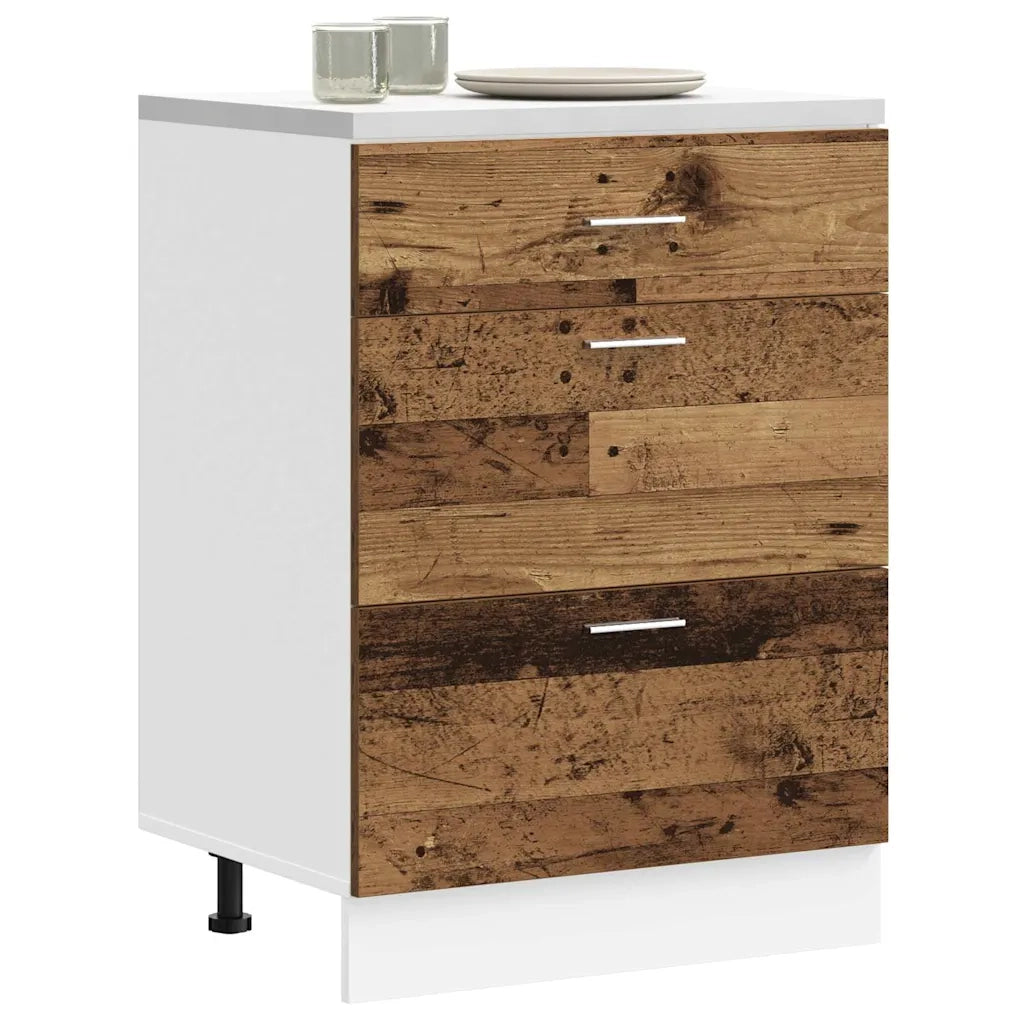 Pensile da cucina | Base da Cucina ¡°Lyon¡± Legno Vecchio in Legno Multistrato