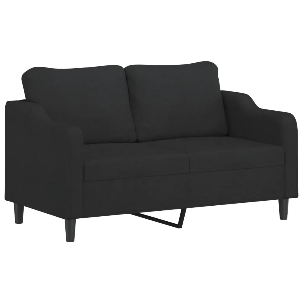 Set di Divani 2 pz con Cuscini Nero in Tessuto 3201806