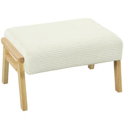 Poggiapiedi imbottito con cuscino e gambe in legno ¨C Minimal ¨C crema